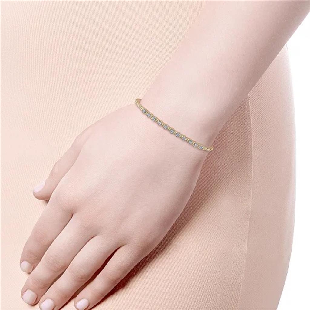 14KT Yellow Gold Bujukan Bead Diamond Station Cuff Bracelet