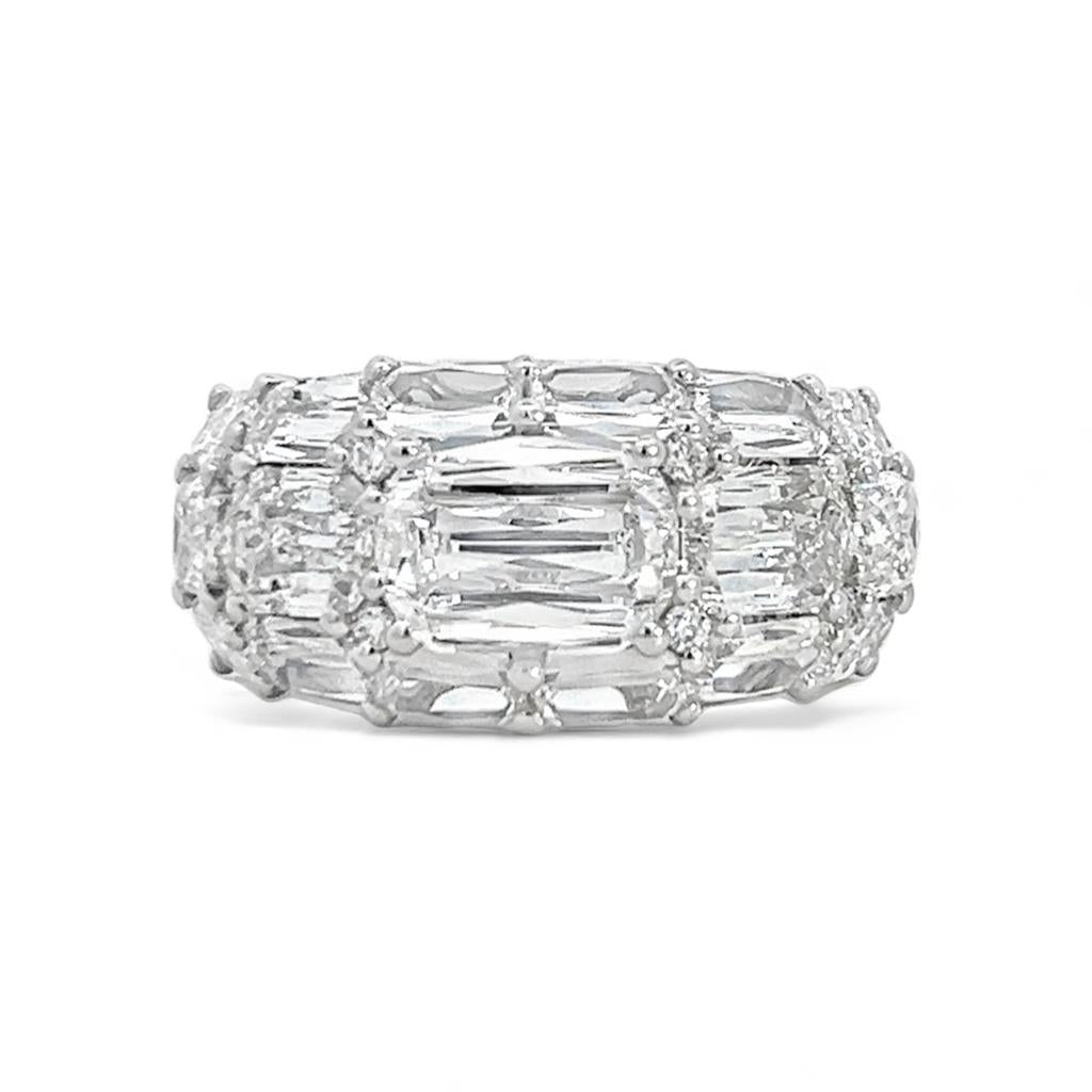 Platinum Criss Cut Diamond Fashion Ring