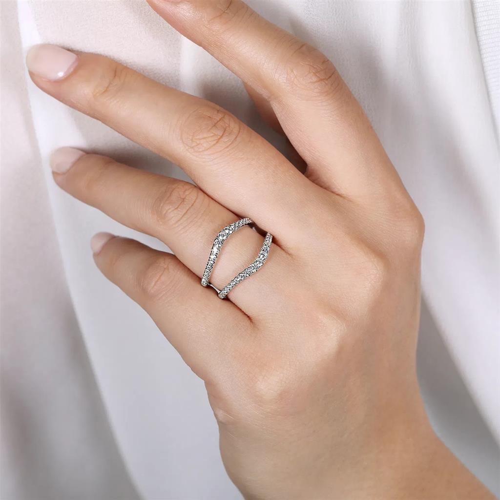 14 Kt White Gold Curved Diamond Ring Enhancer – Contemporary Collection