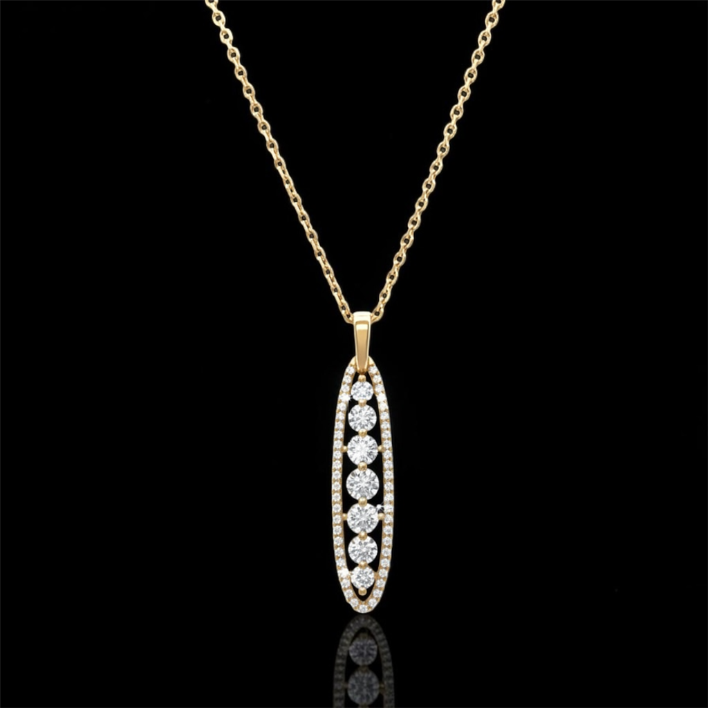 Eternity Diamond Cascading Halo Necklace