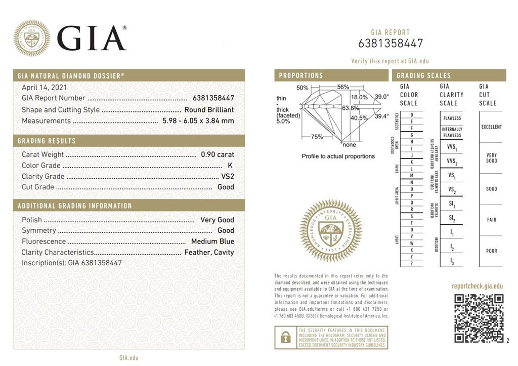 14kt White Gold 3-Prong 1.79ct Round Diamond Stud Earrings