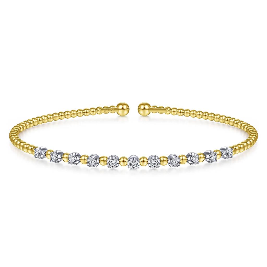 14kt Two-Tone Bujukan Split Bangle Diamond Bracelet BG4279-6M45JJ