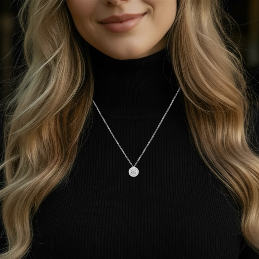 Eternity Diamond Double Halo Pendant