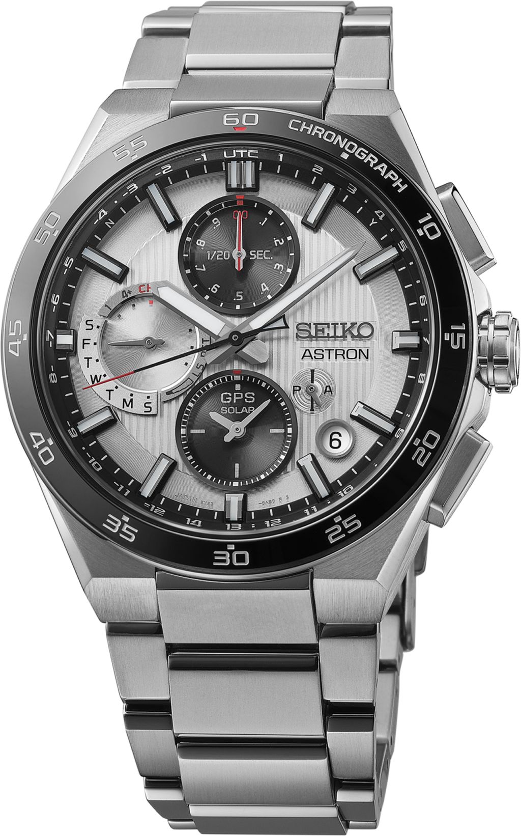 Seiko Astron GPS Solar Dual-Time Chronograph Titanium Watch – Model SSH153