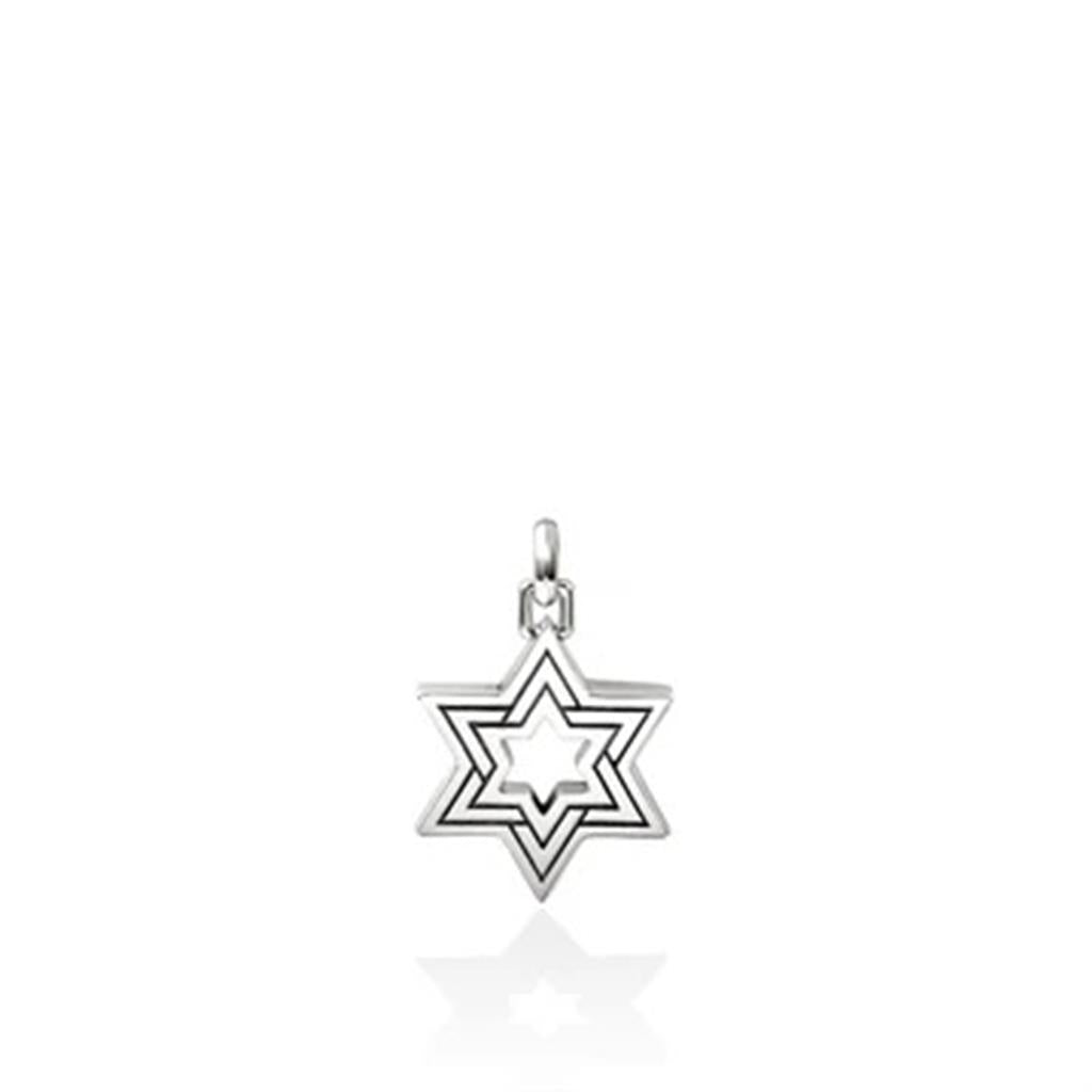 Nailhead Star of David Pendant, Sterling Silver NM30180X22