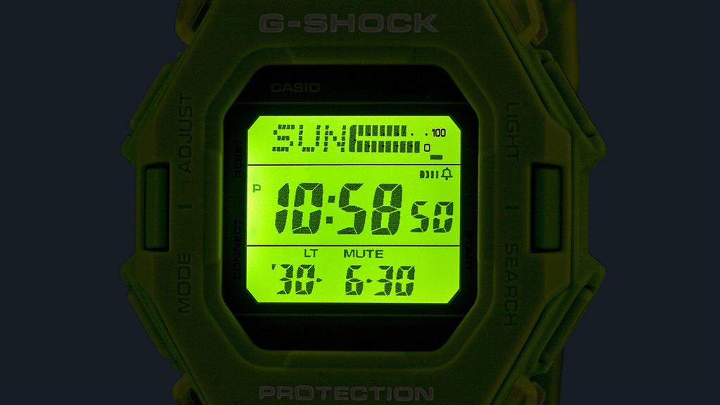 G-Shock Classic Neon Green Resin Digital Watch with Step Tracker and Green Dial