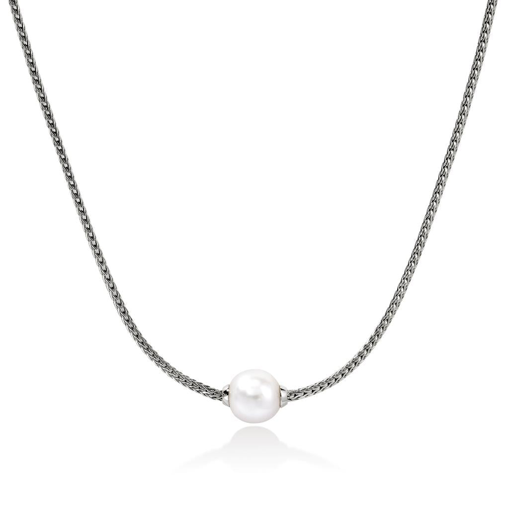 Sterling Silver Pearl Chain Necklace