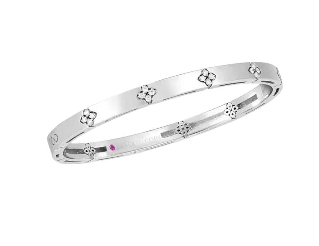 18kt White Gold 'Love in Verona' 48 x 58mm Bangle Bracelet