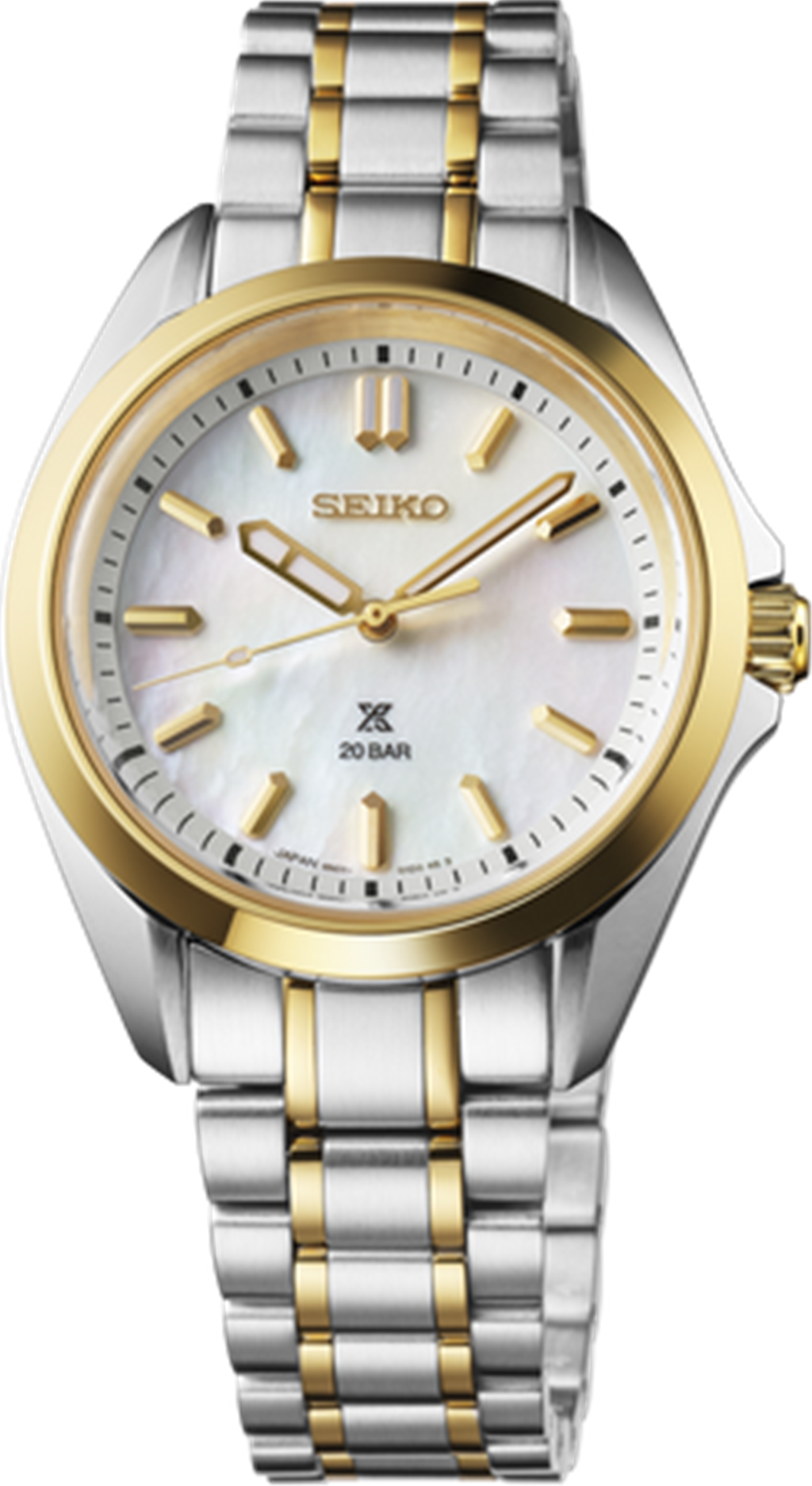 Seiko Prospex Two-Tone Stainless Steel Mother-of-Pearl Index Dial Watch ā Ref. SUR605