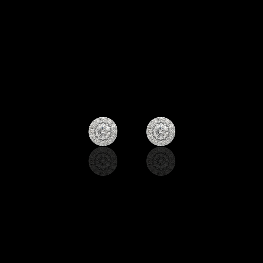 Eternity Round Diamond Halo Stud Earrings