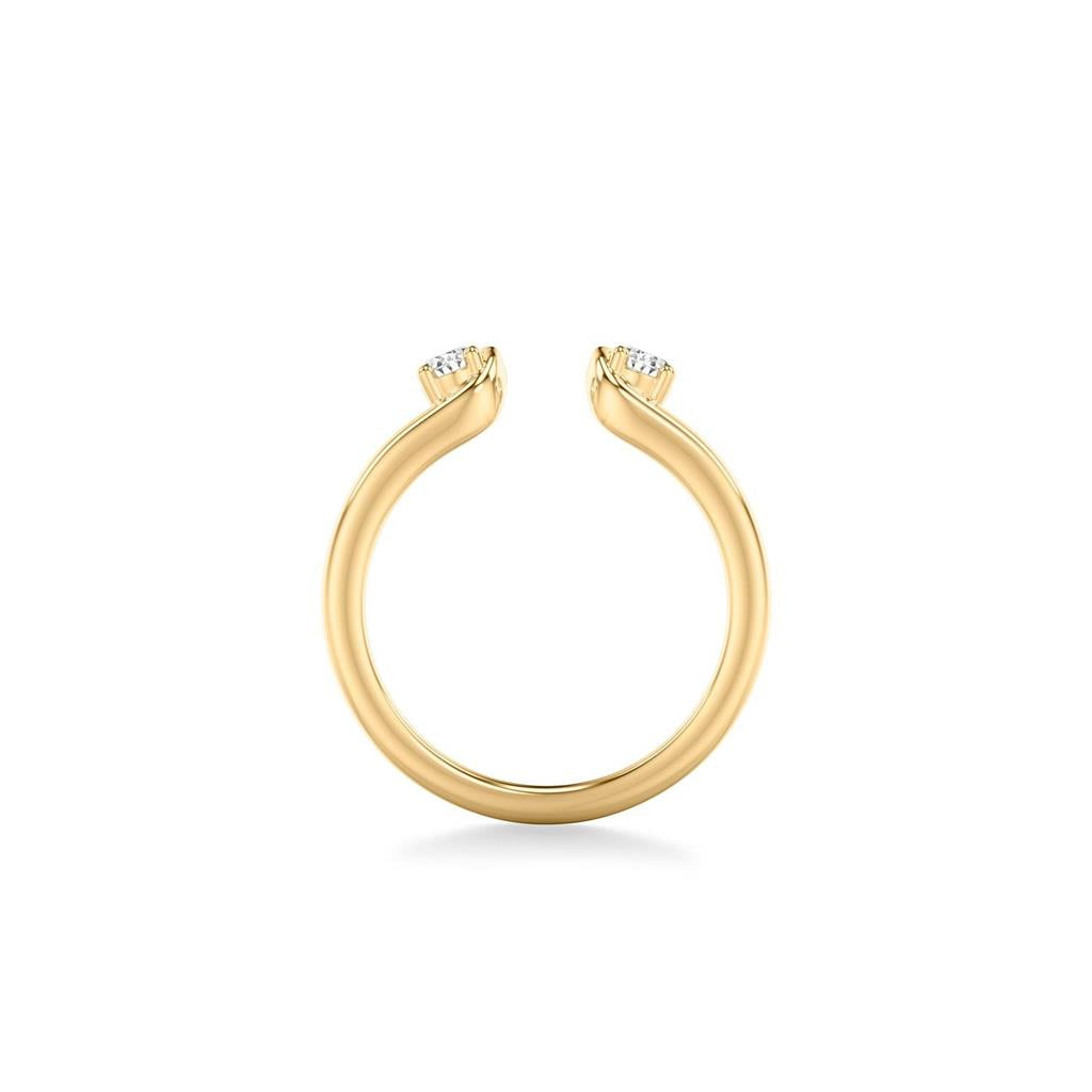 14KT Yellow Gold Diamond Open Enhancer Wedding Band