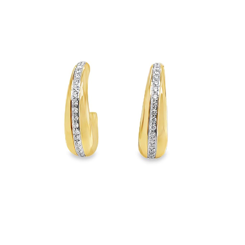 14kt Two-Tone Diamond Hoop Earrings