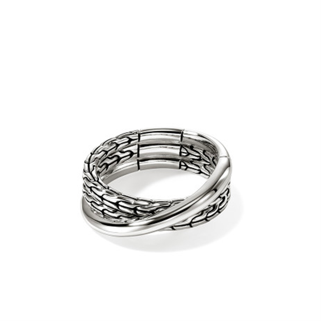 Sterling Silver JH Essentials Silver 7.5mm Crossover Ring
