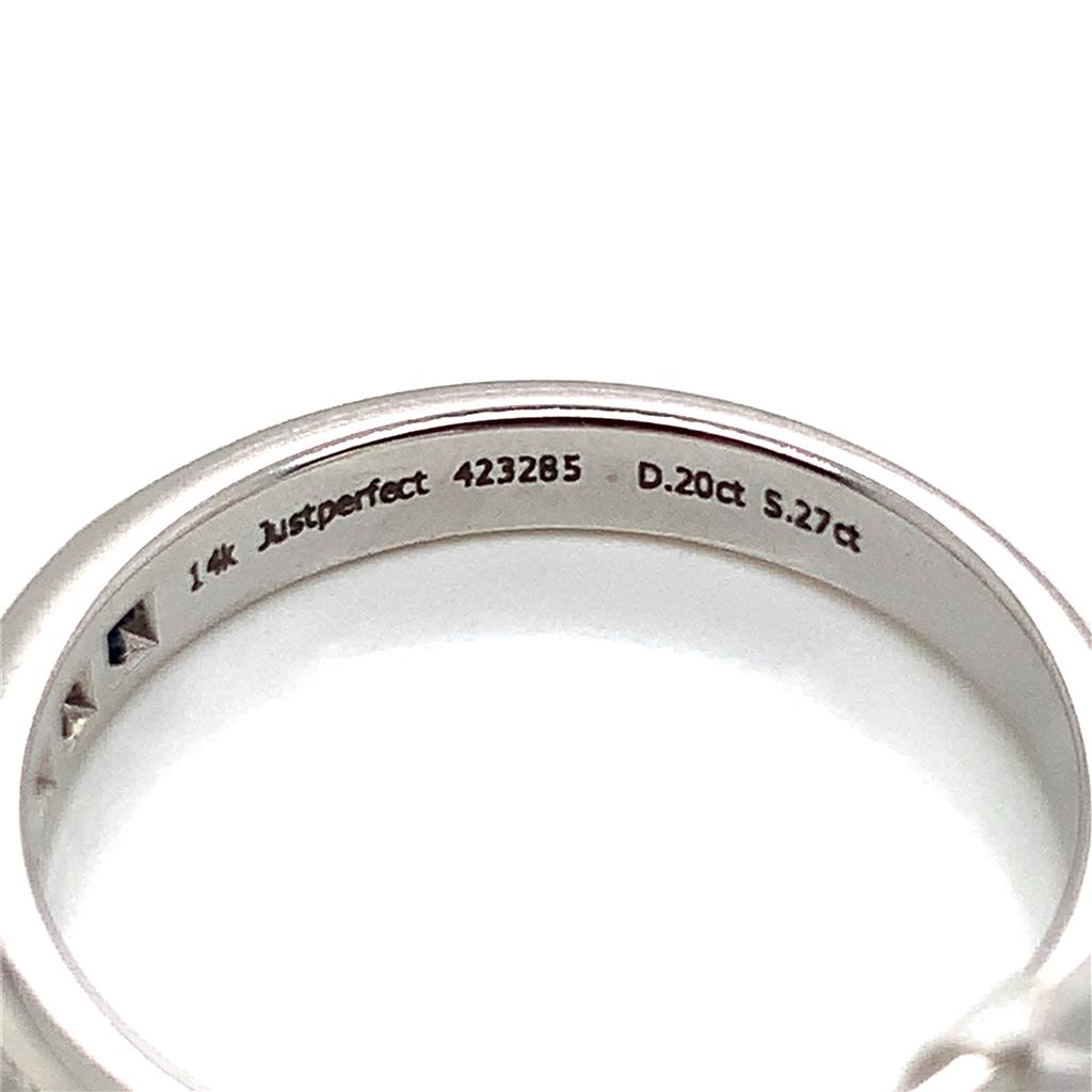 14KT White Gold Diamond & Sapphire Alternating Band