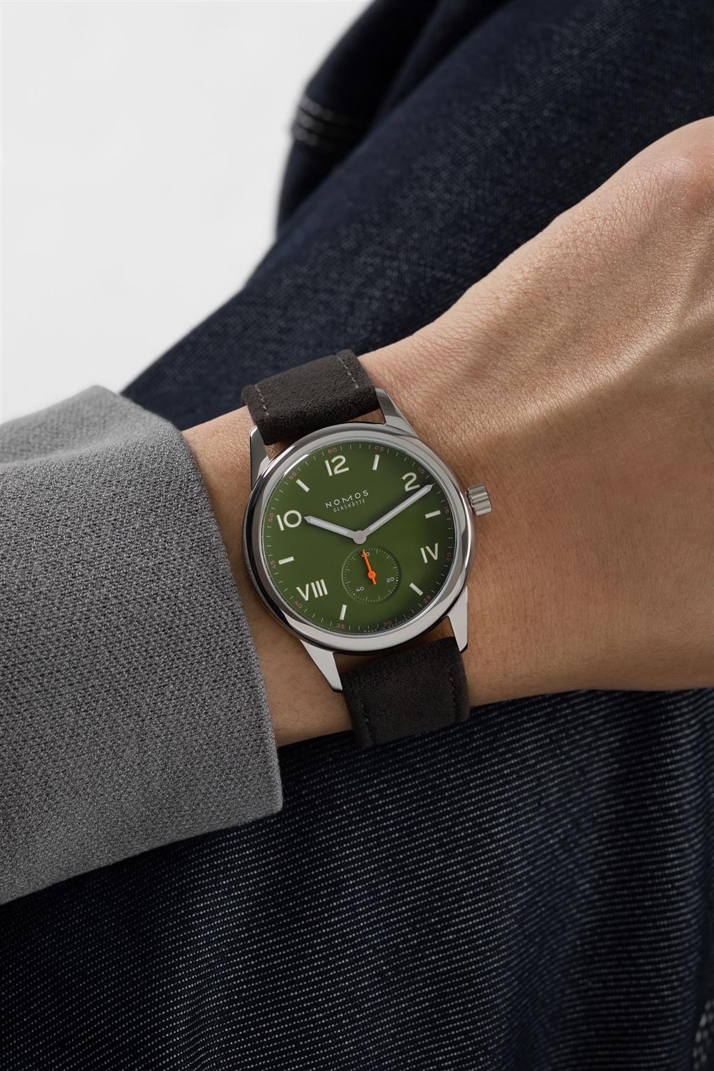 NOMOS Glashütte Club Campus All Olive 739.GB 38.5mm Manual Wind Watch