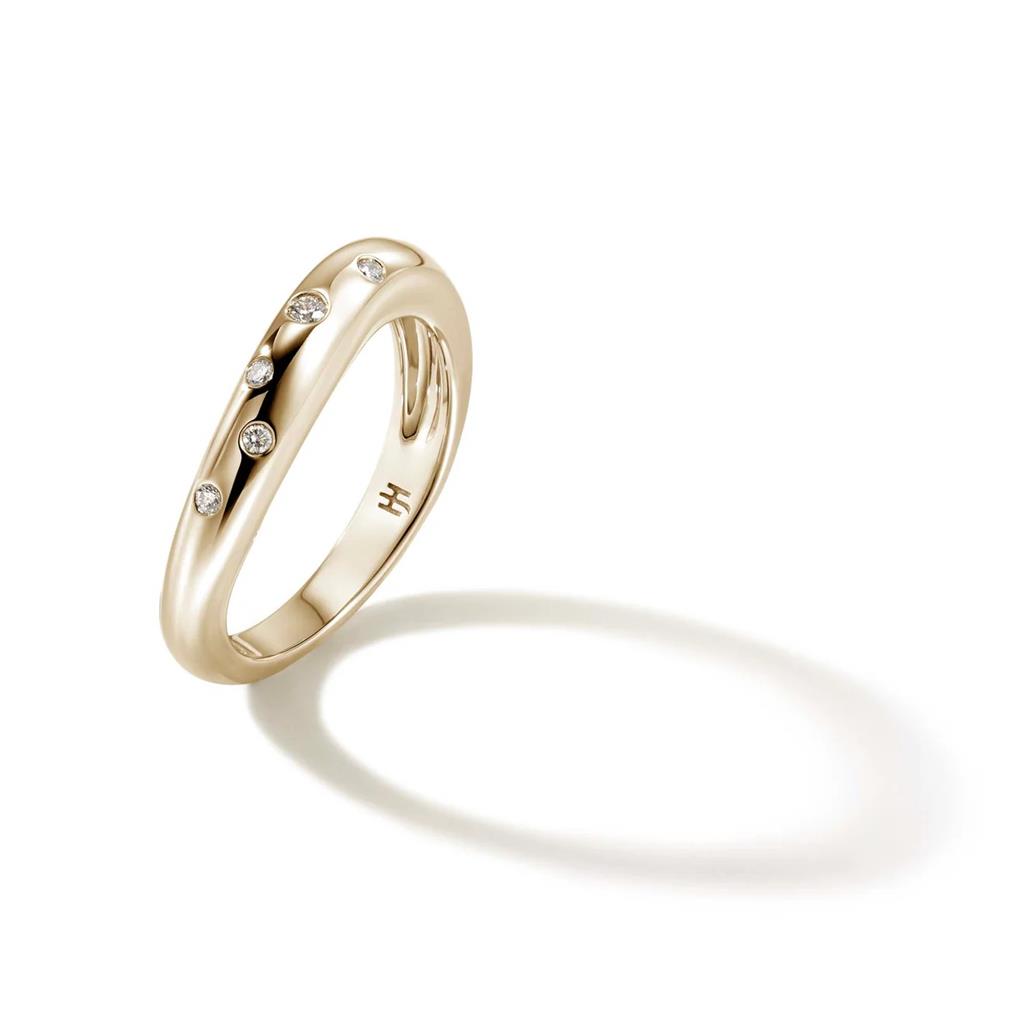 Slim Surf Ring – 14kt Yellow Gold with 0.11ct Scattered Diamonds RGGX9011182DIX7