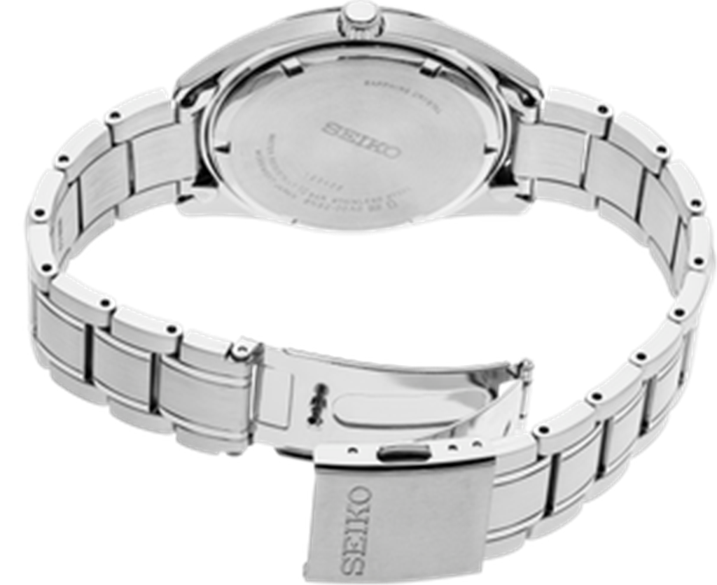 Essentials Stainless Steel Black Dial Quartz Watch – Model SUR309