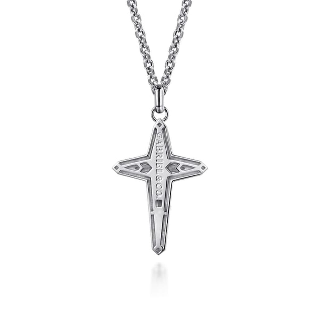 22 " 925 Sterling Silver Cross Pendant Necklace