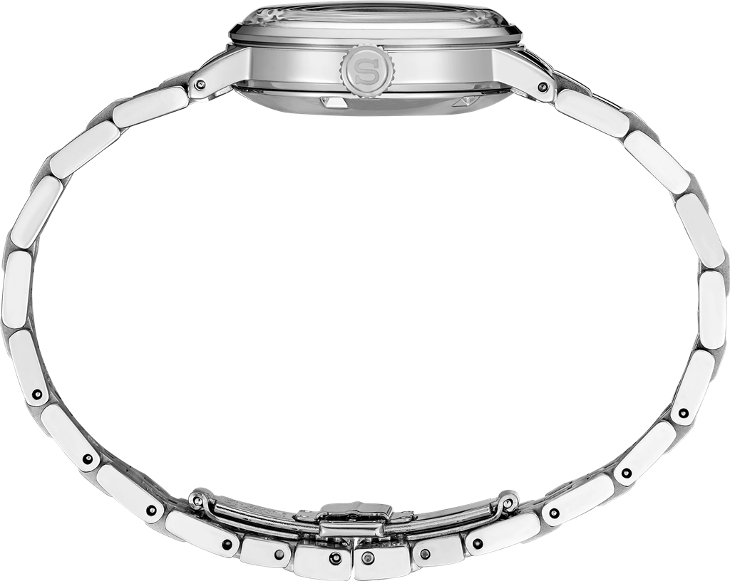Seiko Stainless Steel Light Blue Diamond Dial Presage Watch - SRE007