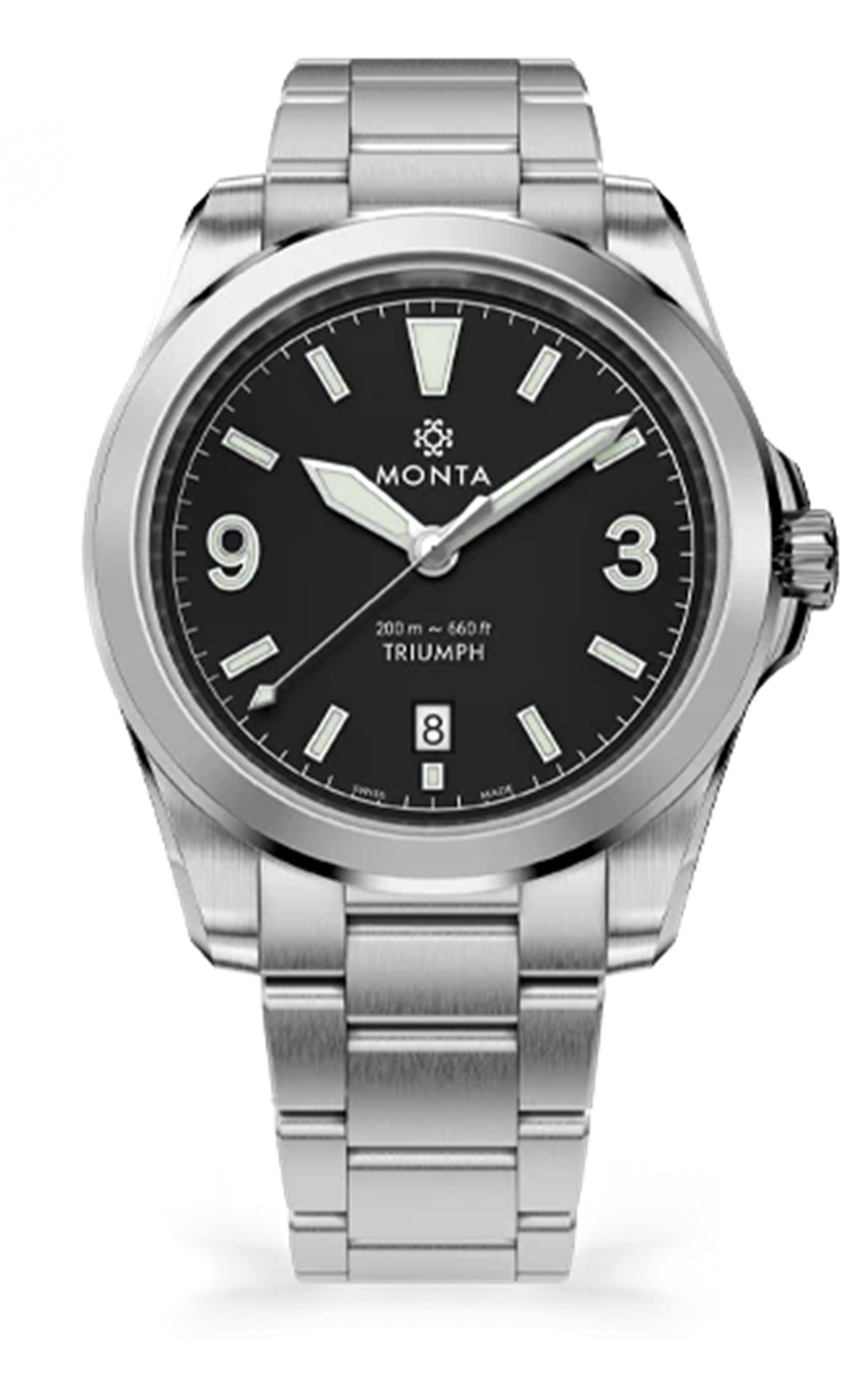 Triumph Time & Date 40mm Black Dial Stainless Steel Automatic Watch