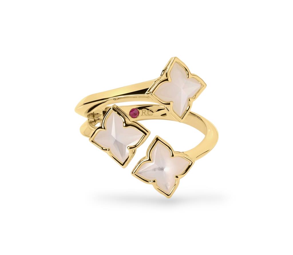 18kt Yellow Gold Roberto Coin Mother-of-Pearl Flower Ring