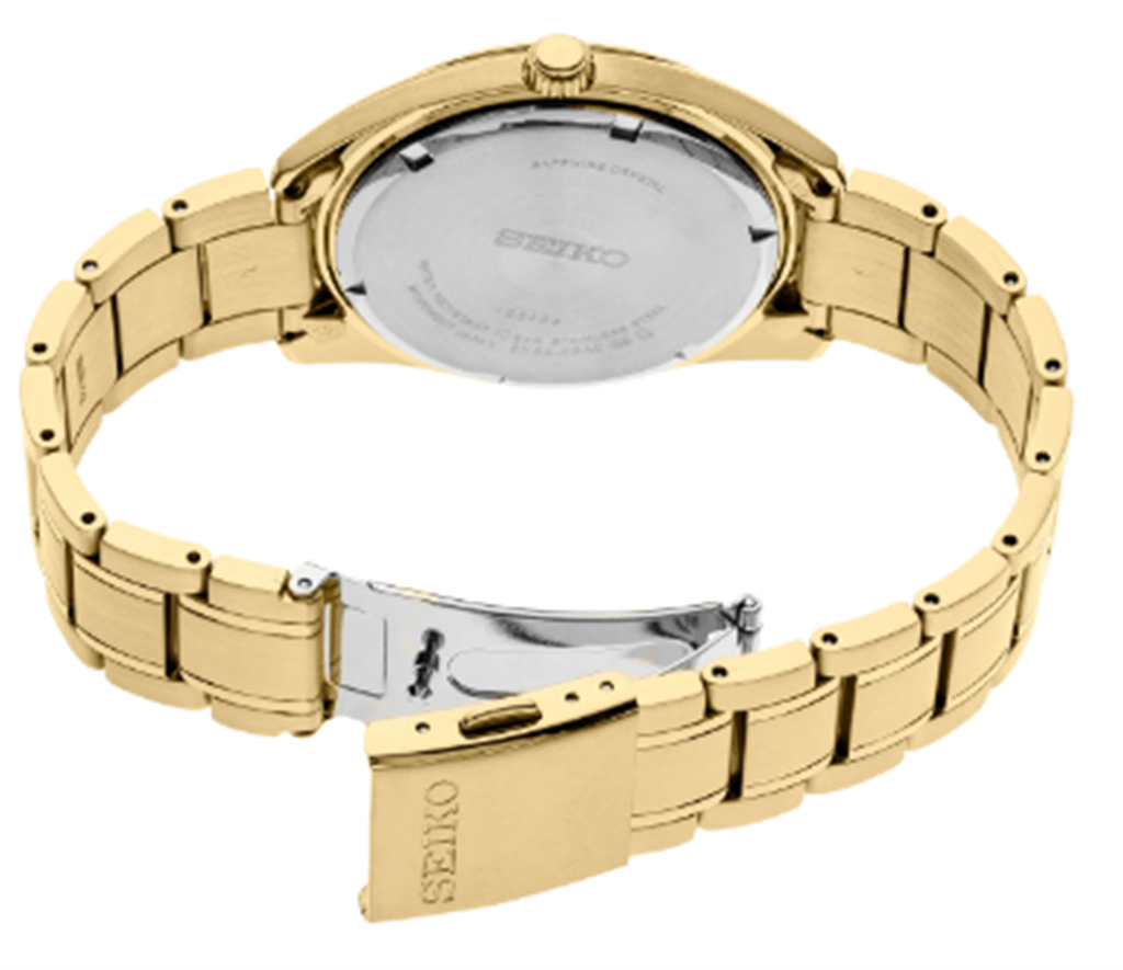 Essentials Gold-Tone Stainless Steel White Dial Quartz Watch - back side view