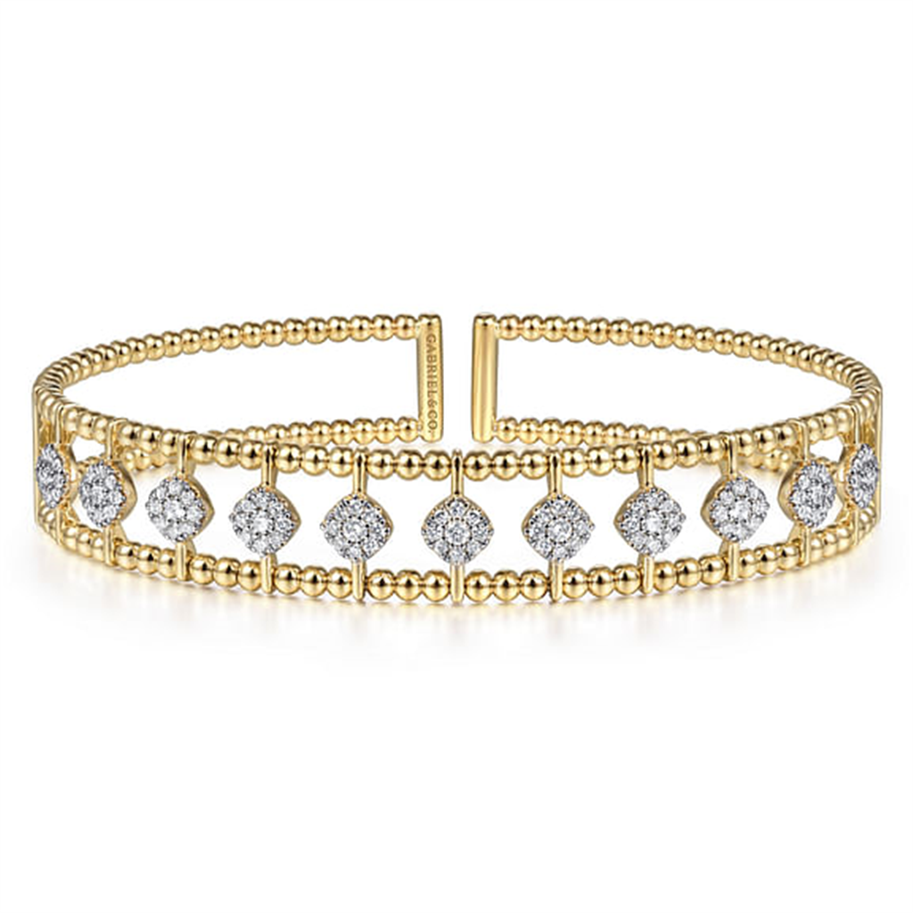 14K Yellow Gold Bujukan Diamond Cuff Bangle