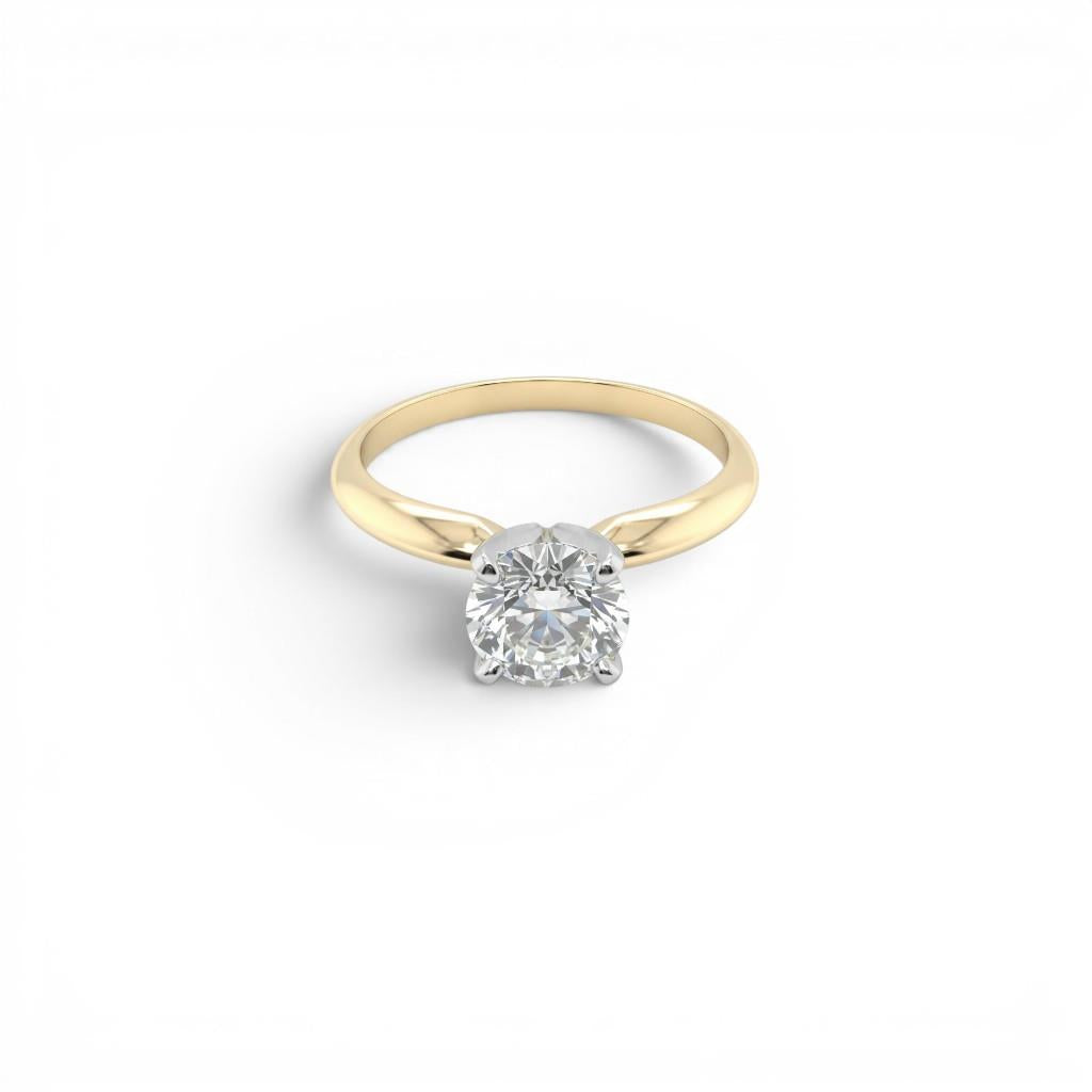 14K Two-Tone 4 Prong Solitaire Diamond Engagement Ring | 1.00ct