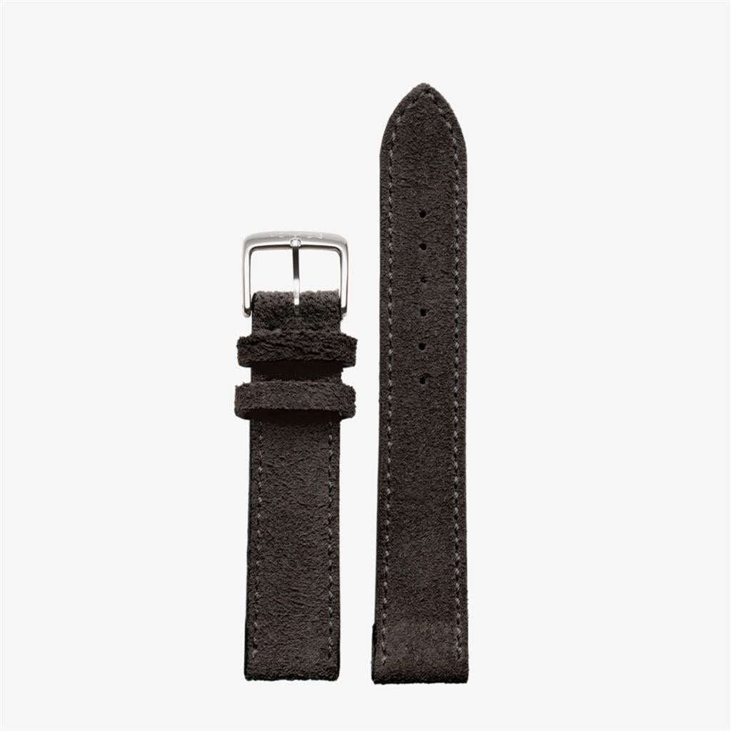 20mm Anthrazite Velour Leather Nomos Glashutte Watch Strap - L