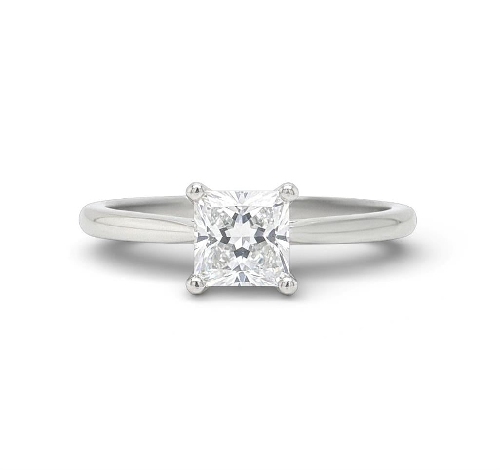 14KT White Gold 4 Prong Solitaire Engagement Ring