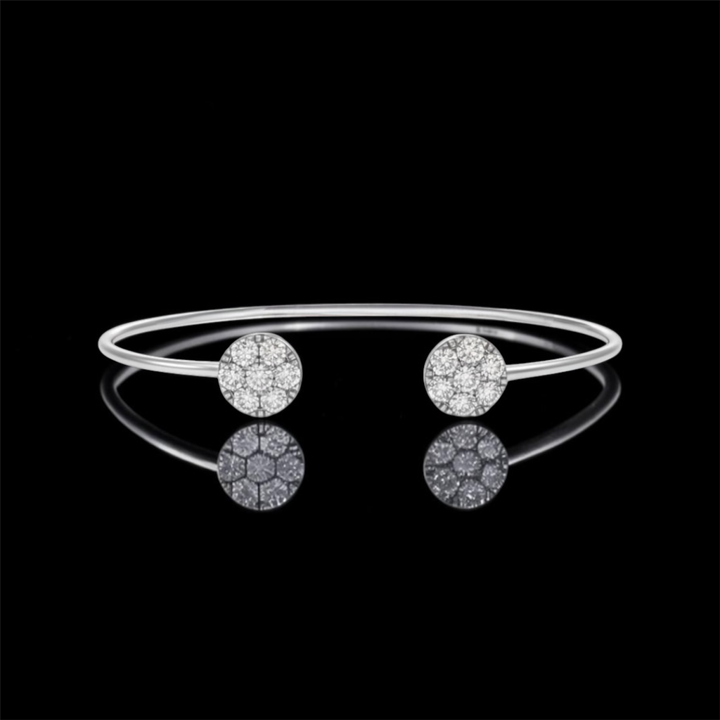 Eternity Diamond Cluster Cuff Bracelet