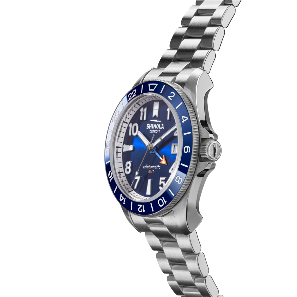 Shinola S0120247286 Monster GMT 40mm Stainless Steel Navy Arabic Dial Watch