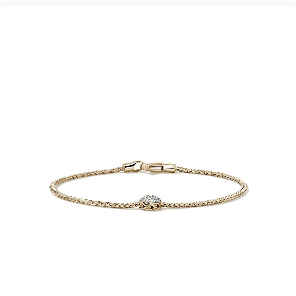 14kt Yellow Gold Essentials Diamond Pavé Single Station 1.8mm Bracelet BUGGX987612DIXUM