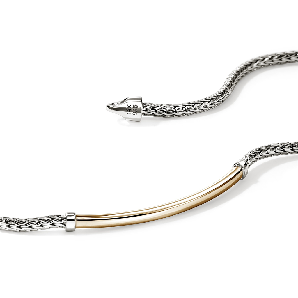 Essential 2.5mm Silver & 14 KT Yellow Gold Bracelet