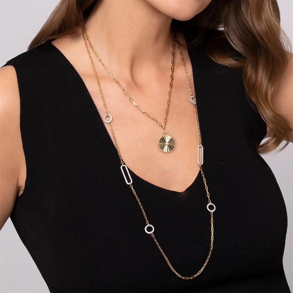 14KT Yellow Gold Medallion Chain Necklace