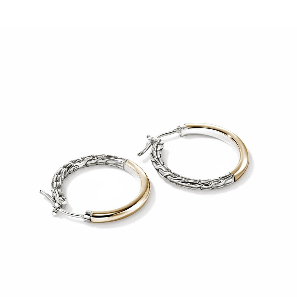 Sterling Silver & 14kt Yellow Gold 18mm Essential Hoop Earrings EZZ98720