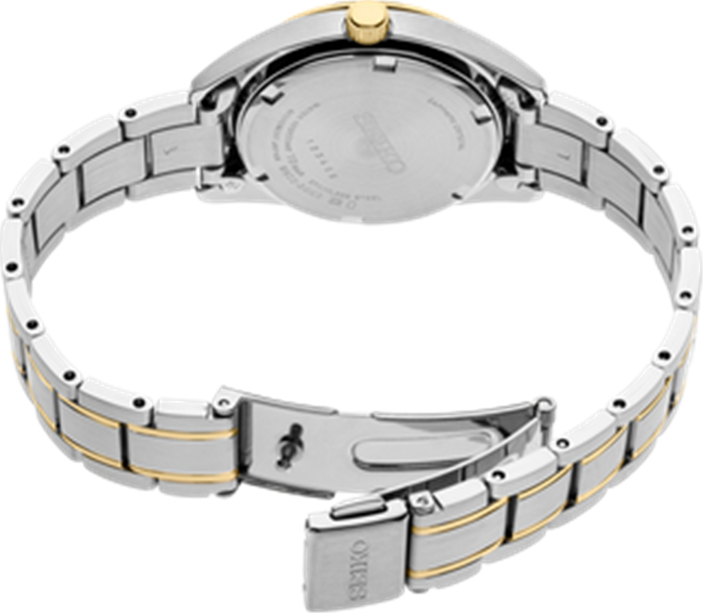 Two Tone Stainless Steel White Index Dial Essential Seiko - back view
