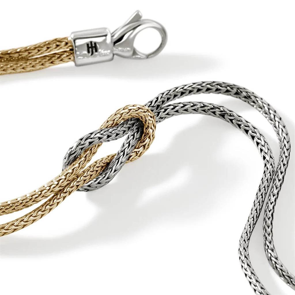 Love Knot Bracelet – 1.8mm Sterling Silver & 14kt Yellow Gold BUZZ900776XUM
