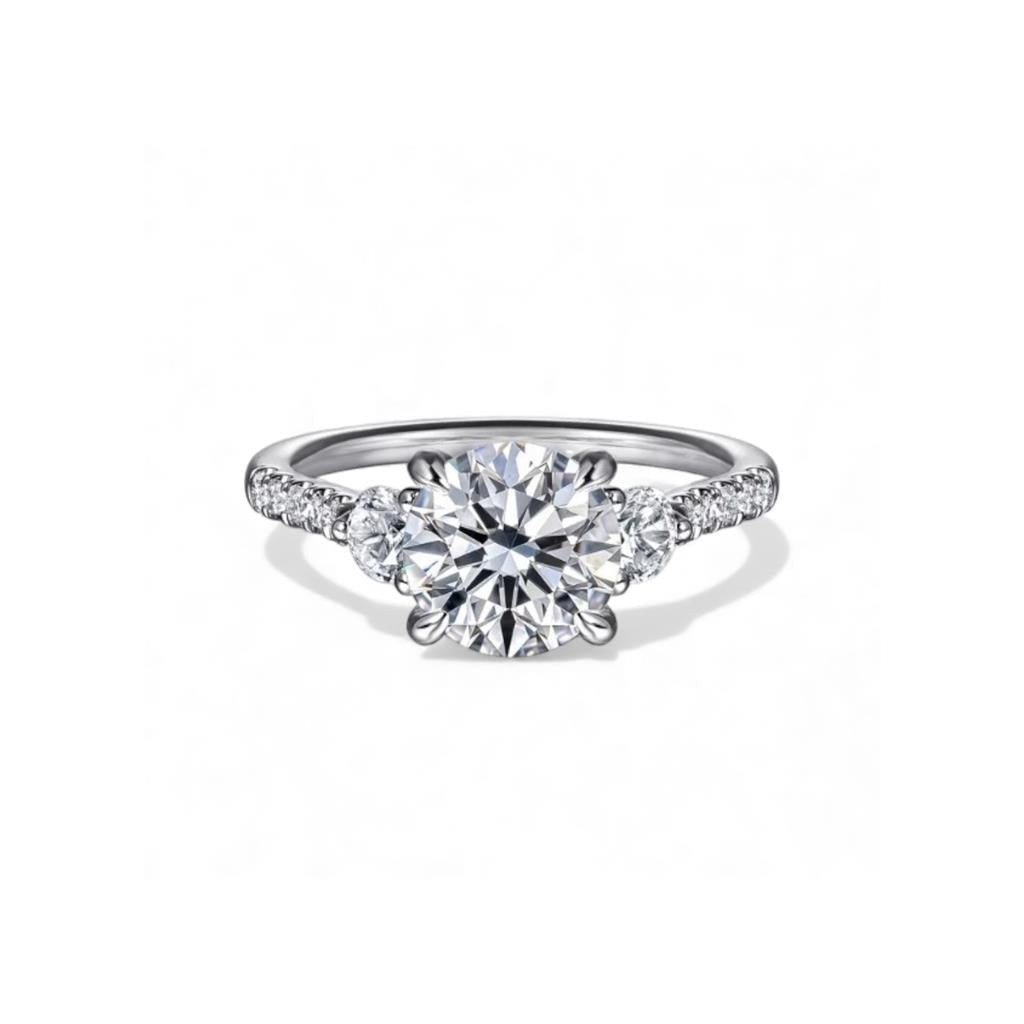14kt White Gold Three-Stone Diamond Engagement Ring