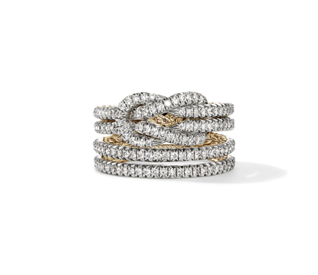 14kt Yellow Gold Diamond Love Knot Ring RGGX987592DIX7