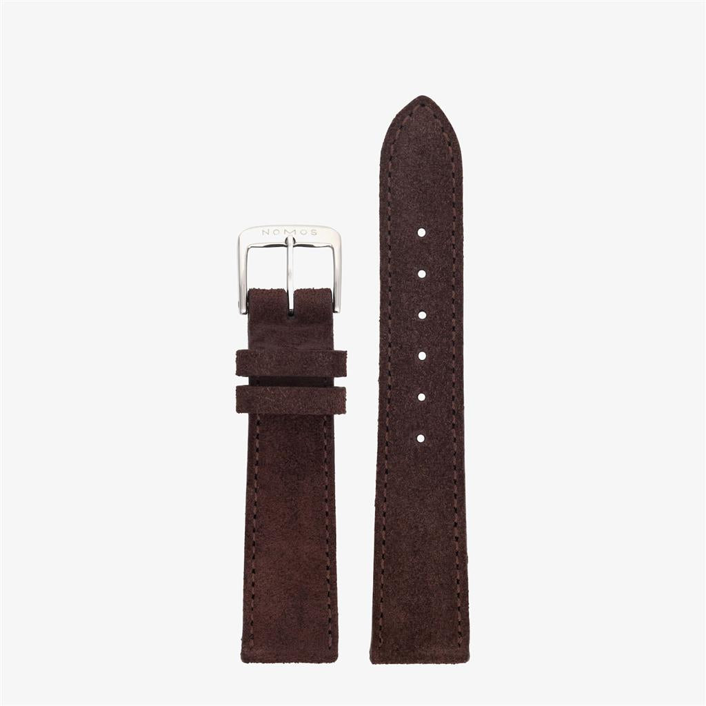 20mm Brown Velour Nomos Glashutte Watch Strap - S