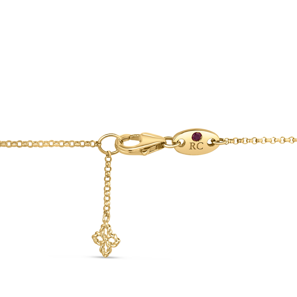 18KT Yellow Gold Princess Flower Pink Opal & Diamond Station Necklace