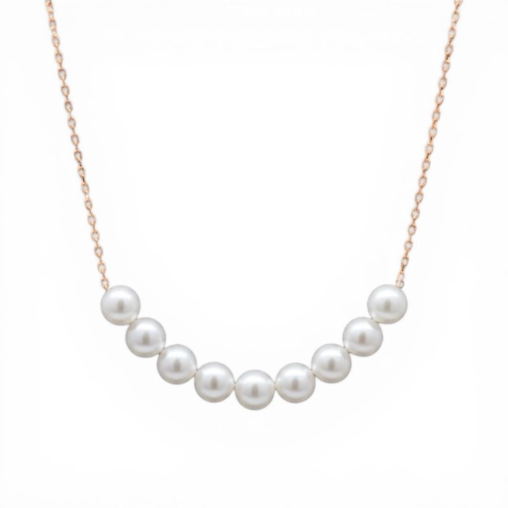 14Kt Rose Gold Pearl Necklace