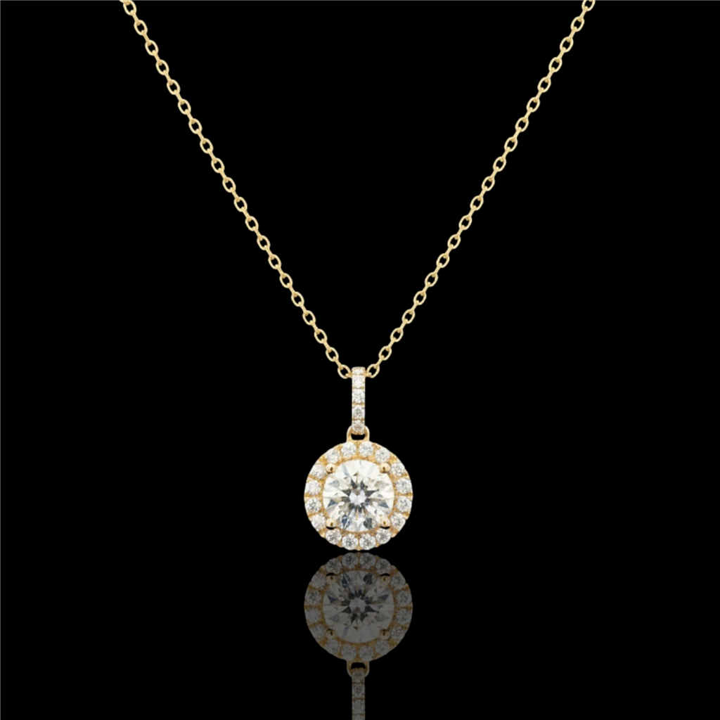 Eternity Round Diamond Halo Pendant