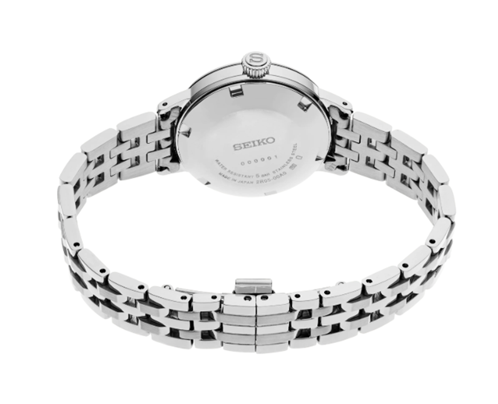 Seiko Presage Stainless Steel Silver Diamond Dial Watch – Ref. SRE017
