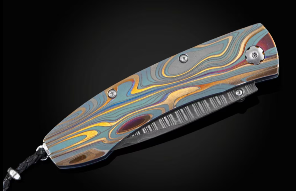 Williamn Henry Monarch ‘Golden Wave' Laser-engraved Titanium Pocketknife