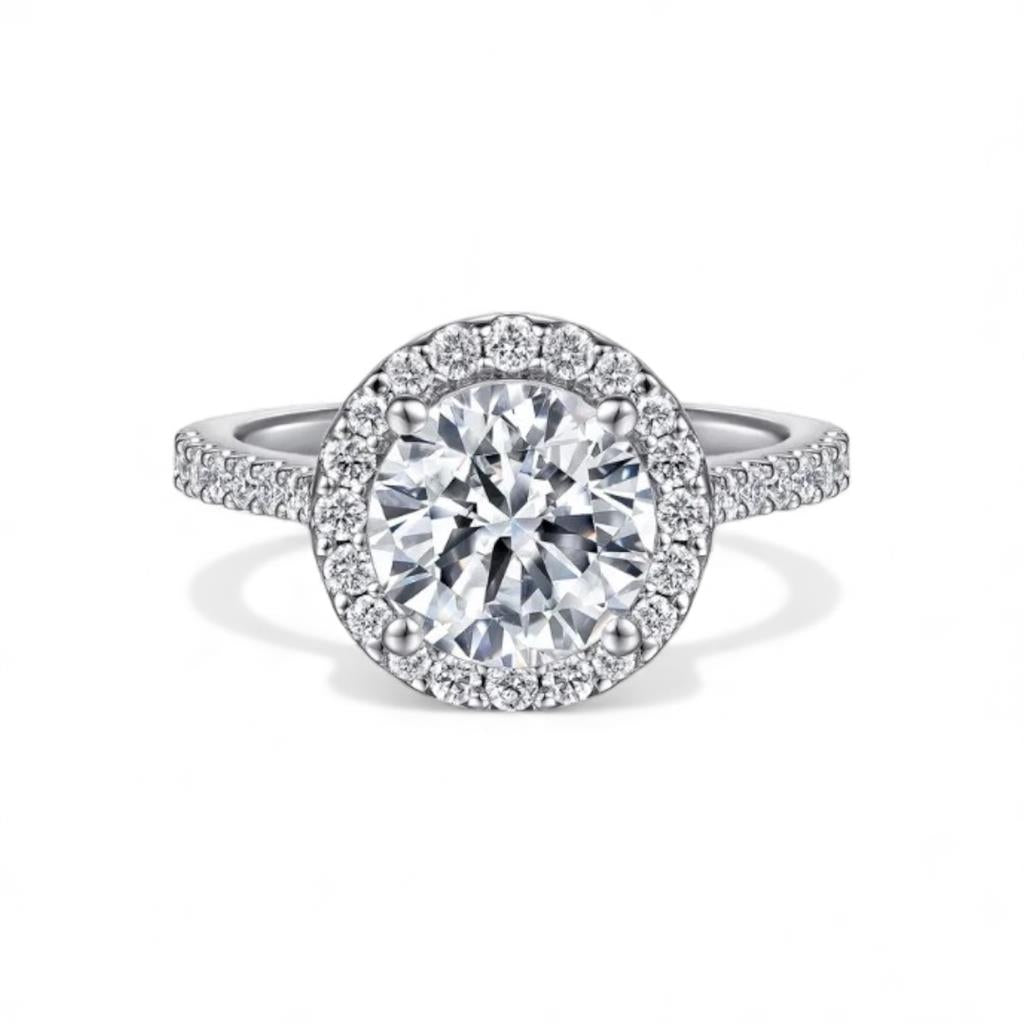 14kt White Gold Halo Diamond Engagement Ring