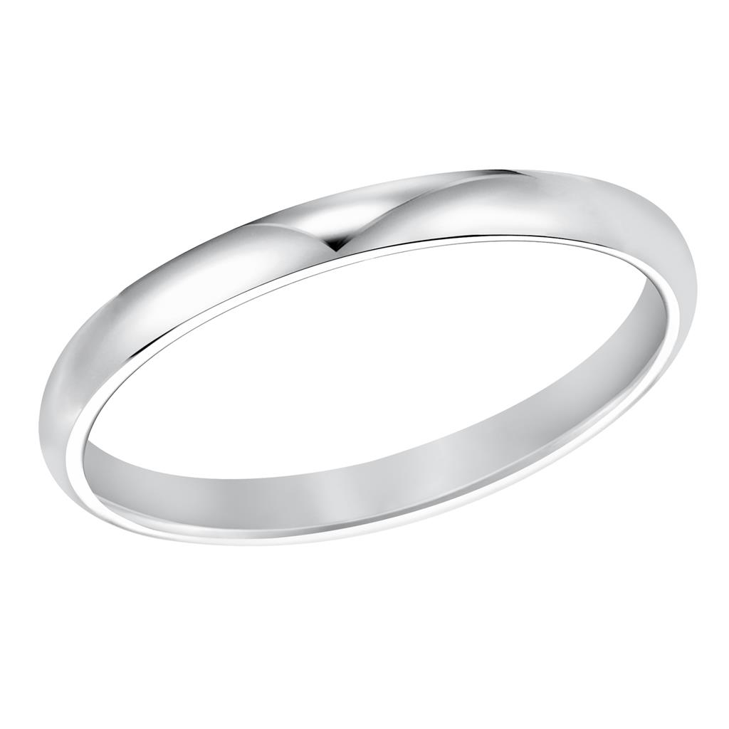 14kt White Gold 2mm Low Dome Comfort Fit Wedding Band