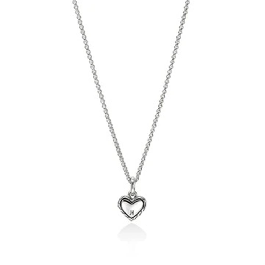 Sterling Silver 1.5mm Diamond Essential Heart Pendant Necklace
