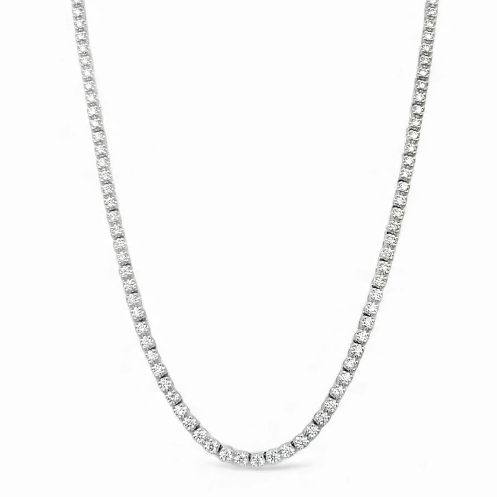 18kt White Gold Diamond Tennis Necklace